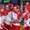 HELSINKI, FINLAND - JANUARY 2: Denmark's Morten Jensen #15, Mathias From #17, Soren Nielsen #25, Thomas Olsen #10 and Nicolai Weichel #8 celebrate after taking a 2-1 lead over Russia during quarterfinal round action at the 2016 IIHF World Junior Championship. (Photo by Andre Ringuette/HHOF-IIHF Images)

